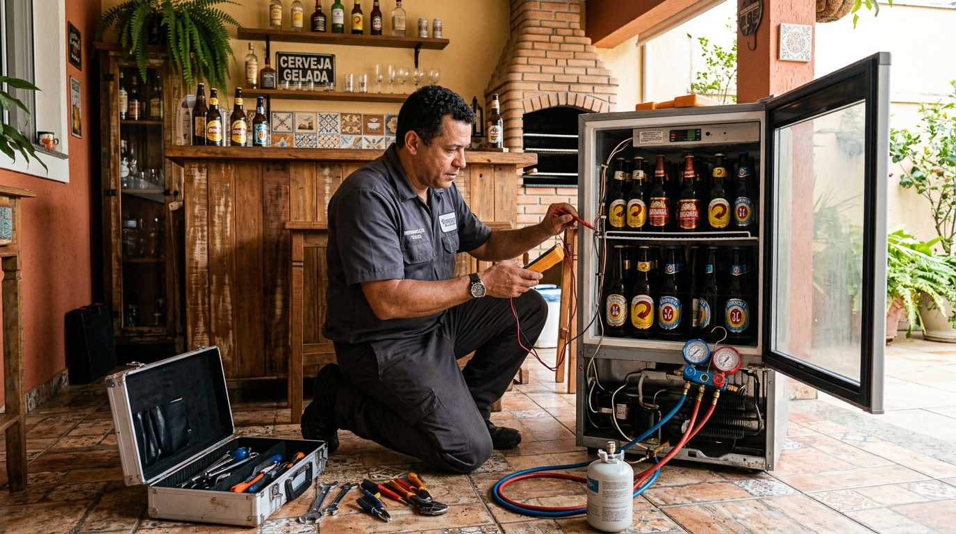 Recarga de gás refrigerante de cervejeira em São José dos Campos‑SP